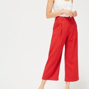 LACAUSA - Pink - Cropped Trousers / Pants - Wide Leg - Size 6 / 8 - High Waist